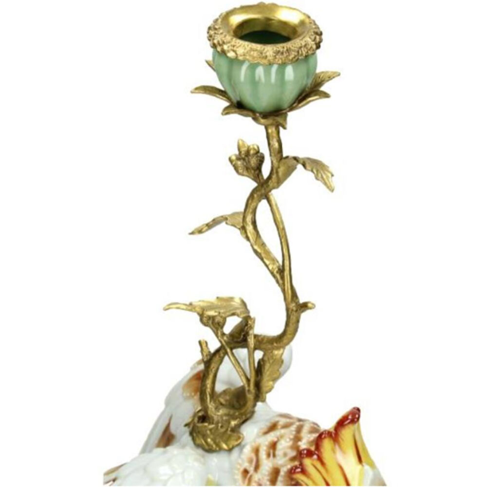 Melting Pot - Kandelaar met Kaketoe Multicolor Porselein 19x46cm Melting Pot - Kandelaar met Kaketoe Multicolor Porselein 19x46cm