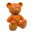 Beeld Design Teddy Beer Zittend Splash Oranje 32cm