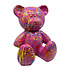 Beeld Design Beer Zittend Fuchsia Multicolor Splash 30x32cm Beeld Design Beer Zittend Fuchsia Multicolor Splash 30x32cm
