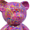 Melting Pot - Beeld Design Beer Zittend Fuchsia Multicolor Splash 30x32cm