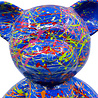 Melting Pot - Beeld Design Beer Zittend Blauw Splash Multicolor 30x32cm