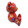 Melting Pot - Beeld Design Beer Zittend Rood Splash Multicolor 30x32cm
