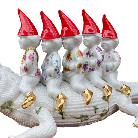 Lammers en Lammers - Born To Be Wild Bloemen met Rode Mutsen 18x52cm