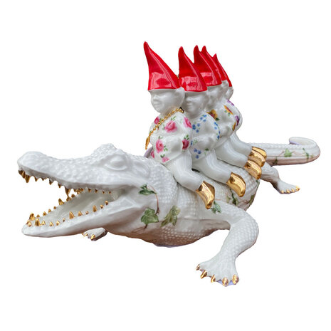 Lammers en Lammers - Born To Be Wild Bloemen met Rode Mutsen 18x52cm