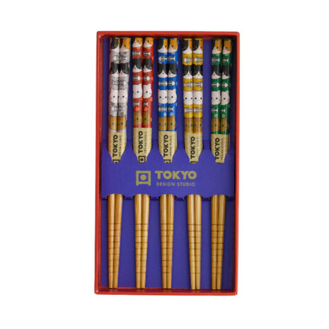 Melting Pot - Kinder Eetstokjes Cats Bamboe set in cadeau doos