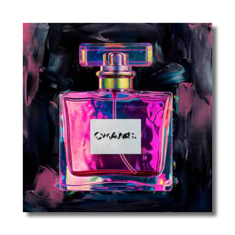 Melting Pot - Schilderij Parfum Fles Neon Canvas 60x60cm