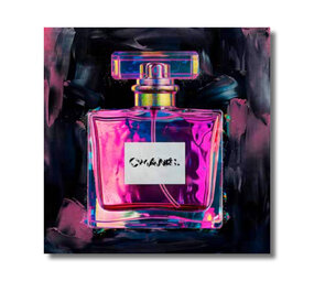 Melting Pot - Schilderij Parfum Fles Neon Canvas 60x60cm