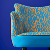 Werns - Fauteuil Zebra Blauw Oranje 77x76x83cm Werns - Fauteuil Zebra Blauw Oranje 77x76x83cm