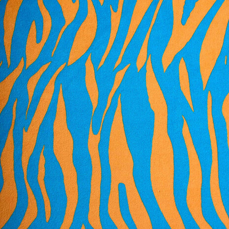 Melting Pot - Fauteuil Zebra Blauw Oranje met Dierenprint 77x76x83cm Melting Pot - Fauteuil Zebra Blauw Oranje met Dierenprint 77x76x83cm