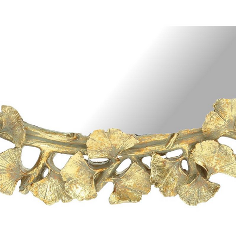 Melting Pot - Spiegel Rond Ginko Blad Goud Polyresin 45x45cm