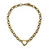 Schakel Ketting Hartje Verguld RVS 45cm Schakel Ketting Hartje Verguld RVS 45cm