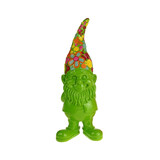 Werns - Beeld Kabouter Flower Power Groen 12x30cm Werns - Beeld Kabouter Flower Power Groen 12x30cm