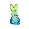 Werns - Beeldje Paashaas Groen Blauw Glas 6x12cm