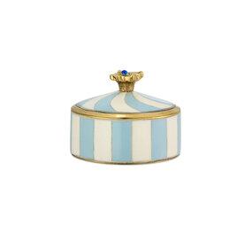 Doing Goods - Doosje Lou Circus Blauw-Wit Messing 7x5cm