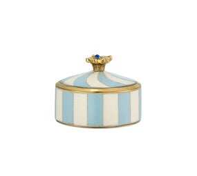 Doing Goods - Sieraaddoosje Lou Circus Blauw-Wit Messing 7x5cm Doing Goods - Sieraaddoosje Lou Circus Blauw-Wit Messing 7x5cm