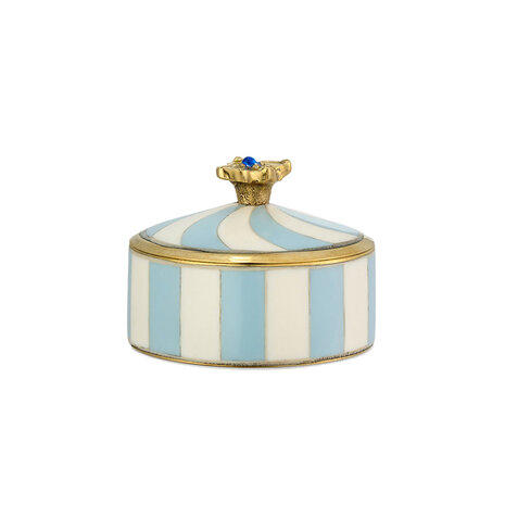 Doing Goods - Doosje Lou Circus Blauw-Wit Messing 7x5cm