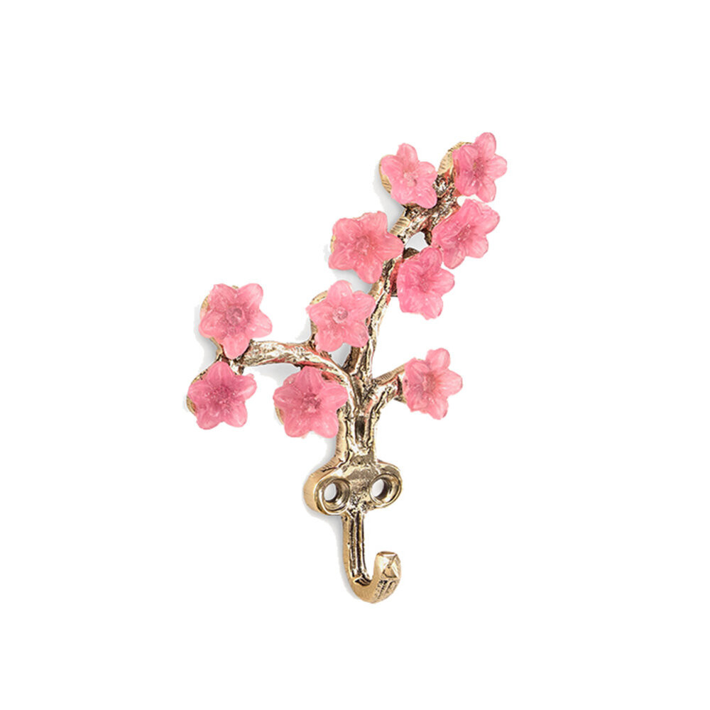 Doing Goods - Wandhaak Elodie Flower Roze Messing 8x12cm