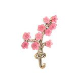 Doing Goods - Wandhaak Elodie Flower Roze Messing 8x12cm