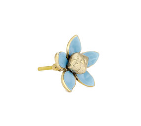 Doing Goods - Ladeknop Liv Flower Blauw Messing 6x6cm