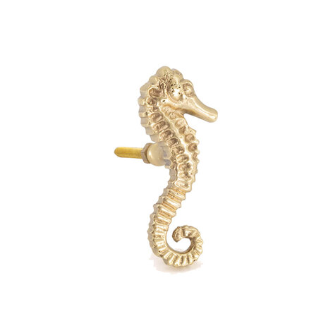 Doing Goods - Ladeknop Pippa Seahorse Messing 3x7cm links