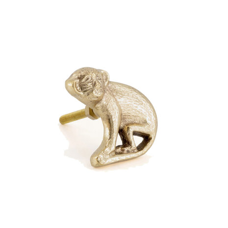 Doing Goods - Ladeknop Peppin Monkey Messing 5x5cm rechts