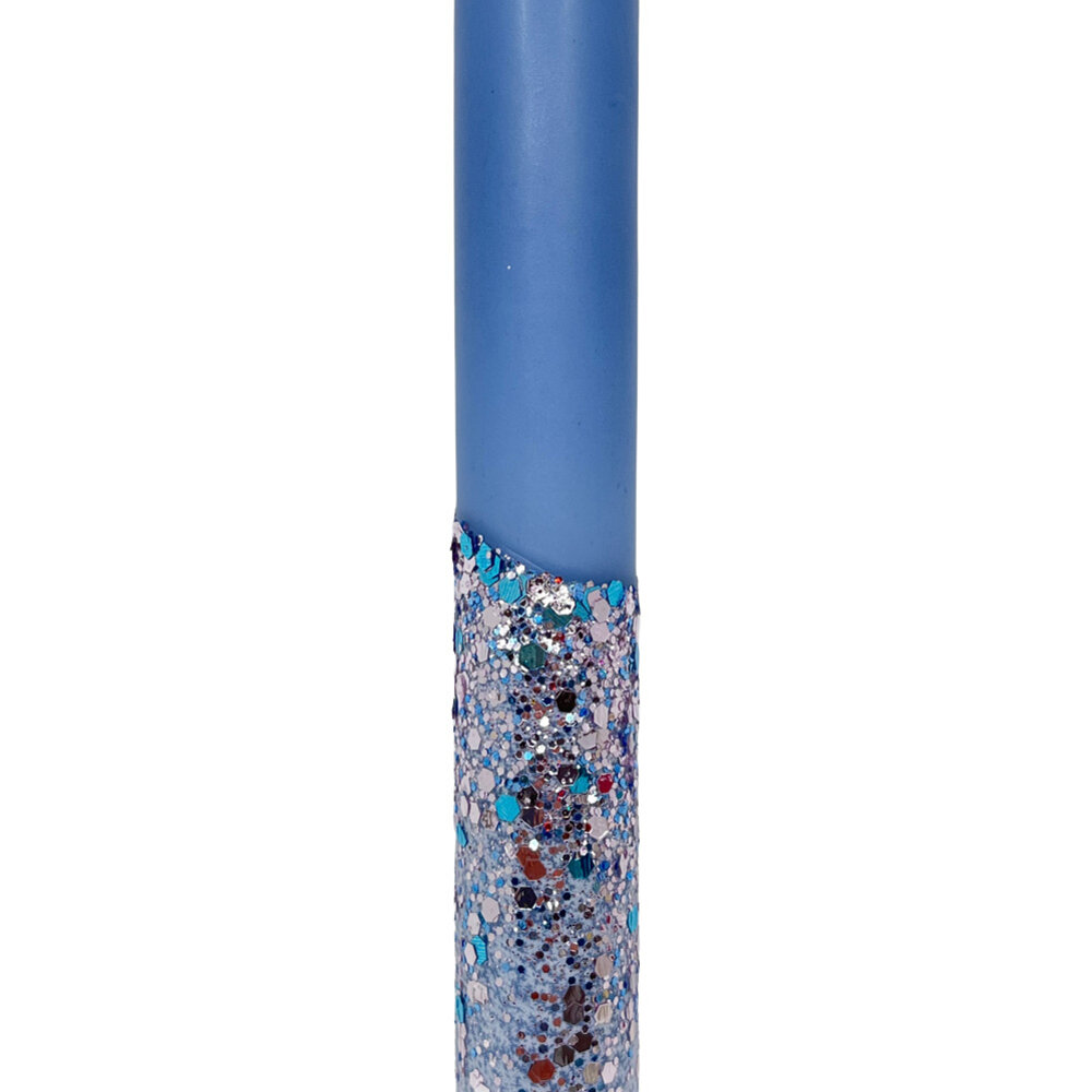 Melting Pot - LED-Kaars Candy Blauw Glitters 25cm + timer