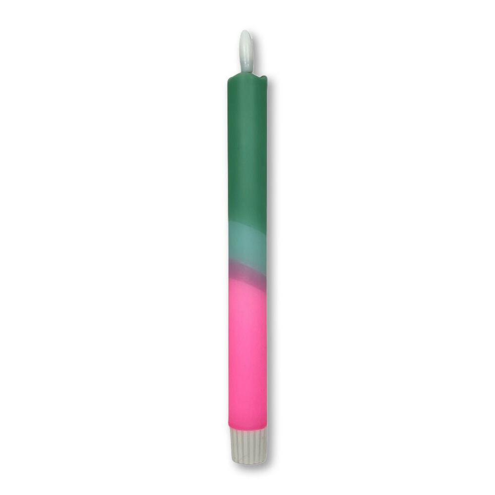 Melting Pot - LED-Kaars Candy Groen-Aqua-Roze 25cm + timer