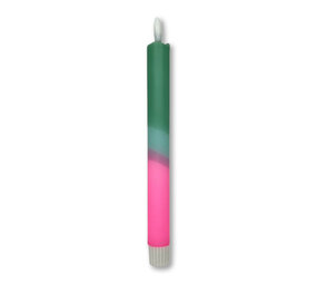 Melting Pot - LED-Kaars Candy Groen-Aqua-Roze 25cm + timer