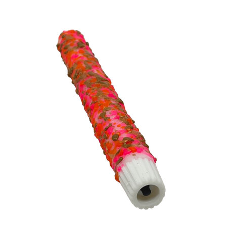 Melting Pot - LED-Kaars Candy Roze-Rood Bubbels Brons 25cm + timer