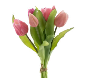 Melting Pot - Kunstbloemen Tulpen Bos Roze Mix 30cm