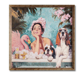 Werns - Schilderij Spa Dag Acryl op Canvas 75x75cm ingelijst