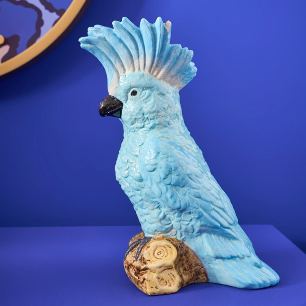 Werns - Vaas Kaketoe Blauw Keramiek 18x24cm