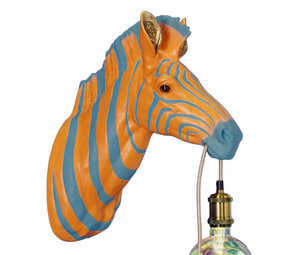 Werns - Wand Lamp Zebra Zora Blauw-Oranje 38x46cm