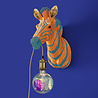 Werns - Wand Lamp Zebra Zora Blauw-Oranje 38x46cm Werns - Wand Lamp Zebra Zora Blauw-Oranje 38x46cm
