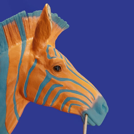 Werns - Wand Lamp Zebra Zora Blauw-Oranje 38x46cm Werns - Wand Lamp Zebra Zora Blauw-Oranje 38x46cm