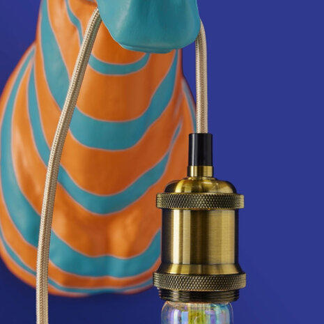 Werns - Wand Lamp Zebra Zora Blauw-Oranje 38x46cm Werns - Wand Lamp Zebra Zora Blauw-Oranje 38x46cm