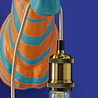 Werns - Wand Lamp Zebra Zora Blauw-Oranje 38x46cm Werns - Wand Lamp Zebra Zora Blauw-Oranje 38x46cm