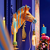 Werns - Wand Lamp Zebra Zora Blauw-Oranje 38x46cm Werns - Wand Lamp Zebra Zora Blauw-Oranje 38x46cm