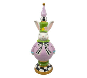 Melting Pot - Pot met Deksel Paashaas Lila-Groen Keramiek 17x49cm