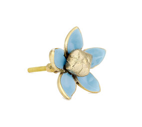 Doing Goods - Ladeknop Liv Flower Blauw Messing 7x7cm