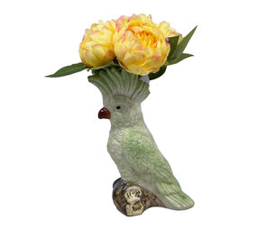 Werns - Vaas Kaketoe Groen Keramiek 18x24cm