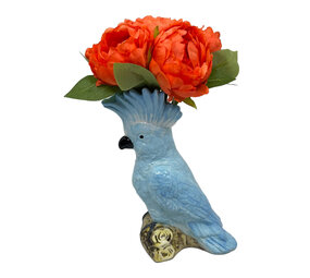 Werns - Vaas Kaketoe Blauw Keramiek 18x24cm