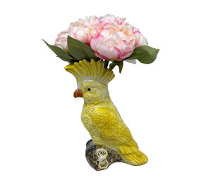 Werns - Vaas Kaketoe Geel Keramiek 18x24cm