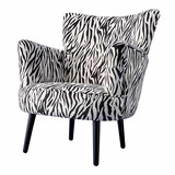 Werns - Stoel Fauteuil Zebra Zwart-Wit 77x76x83cm
