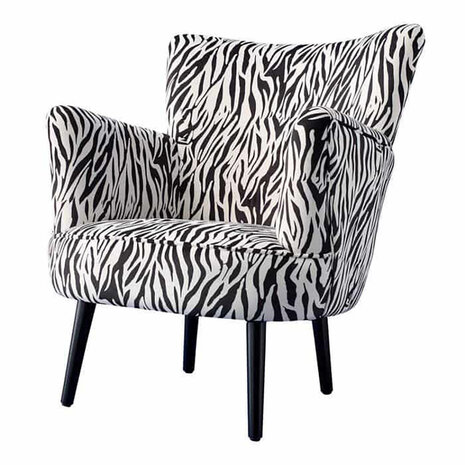 Werns - Stoel Fauteuil Zebra Zwart-Wit 77x76x83cm
