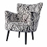 Stoel Fauteuil Zebra Zwart-Wit 77x76x83cm Stoel Fauteuil Zebra Zwart-Wit 77x76x83cm