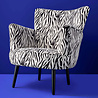 Werns - Stoel Fauteuil Zebra Zwart-Wit 77x76x83cm