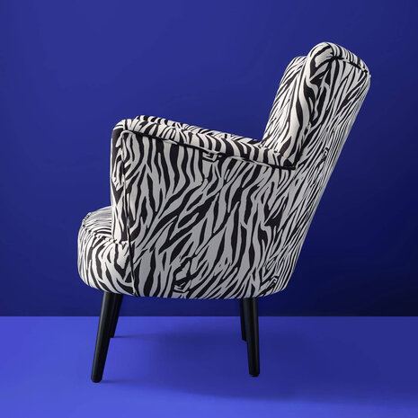 Werns - Stoel Fauteuil Zebra Zwart-Wit 77x76x83cm