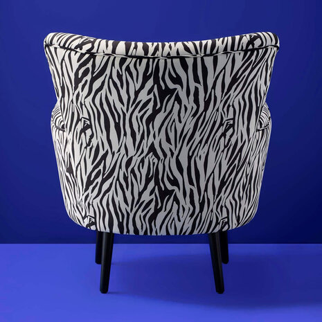Werns - Stoel Fauteuil Zebra Zwart-Wit 77x76x83cm