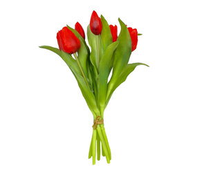 Melting Pot - Kunstbloem Boeket - 7 Tulpen Rood 29cm
